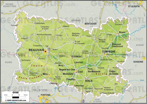 Carte de l'Oise avec les points de location de matériel