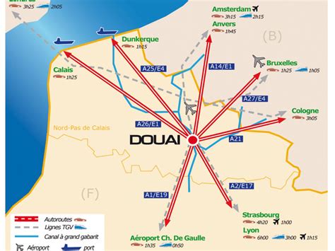 Carte de Douai avec les barbiers signalés