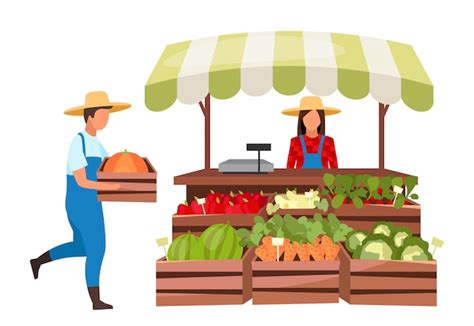 illustration d'un marché local avec des produits frais