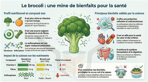 Infographie sur les bienfaits nutritionnels du brocoli, chou-fleur et courge