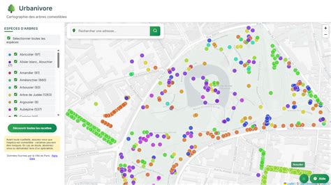 Carte des arbres fruitiers urbains