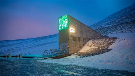 Intérieur de la banque mondiale de semences du Svalbard