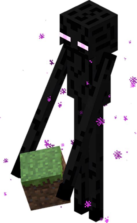 Enderman transportant un bloc d'herbe