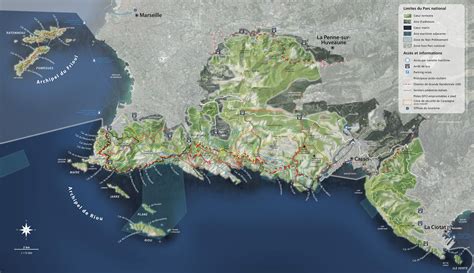 Carte du Parc National des Calanques
