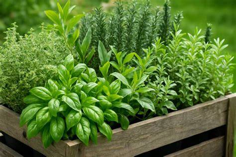 jardinière d'herbes aromatiques variées