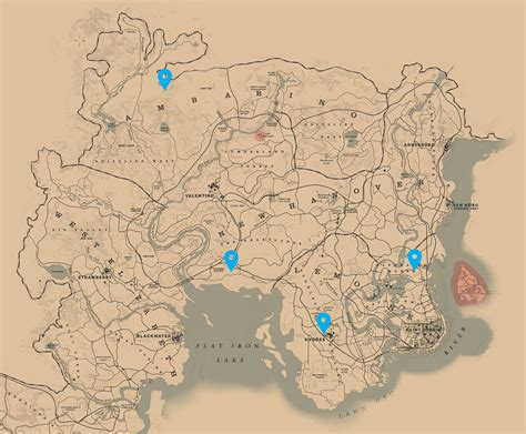 Carte de localisation de la grande camomille sauvage dans Red Dead Redemption 2