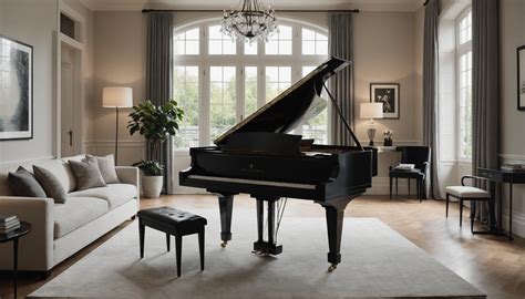 Intérieur d'un salon d'hiver avec piano et objets d'art