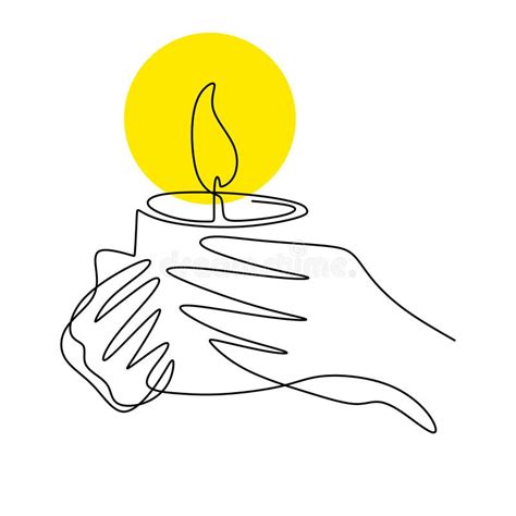 Dessin d'une main de gloire avec une bougie