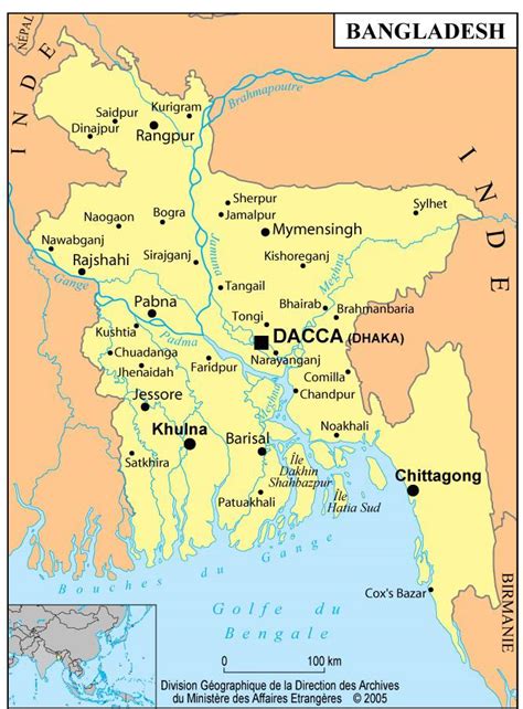 Carte hydrologique du Bangladesh