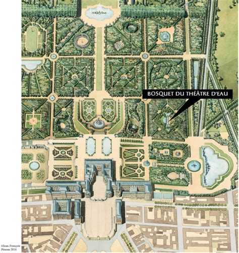 Plan du jardin de Versailles, exemple emblématique du jardin à la française