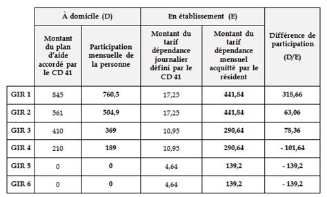 tableau récapitulatif des plafonds APA par GIR et exemples de calcul