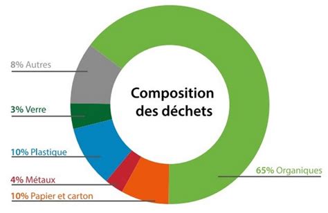 Infographie illustrant la composition des déchets ménagers et la part des biodéchets