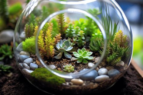Terrarium avec plantes succulentes