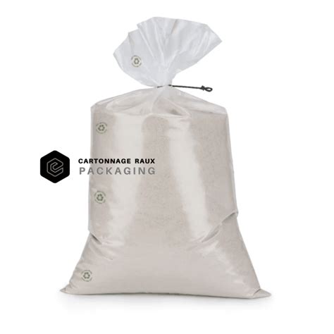 Image d'un sac à copeaux en plastique transparent rempli