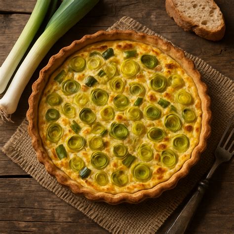 Une recette de tarte fine aux poireaux