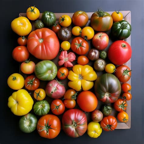 Un assortiment de tomates colorées