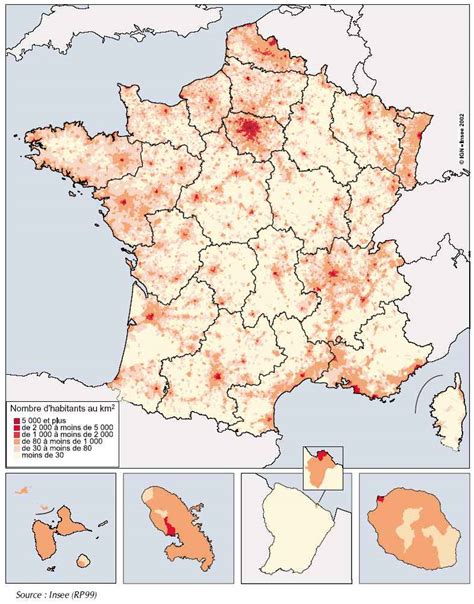 Carte de répartition du noisetier en France