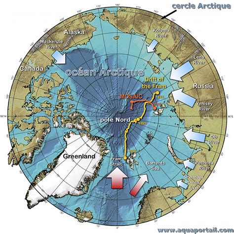 Carte du monde avec l'Arctique et l'Antarctique mis en évidence