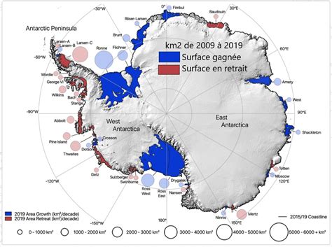 Comparaison de la taille des icebergs arctiques et antarctiques