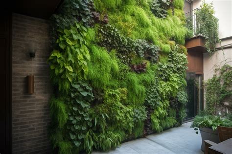 Mur végétal avec des géraniums et autres plantes