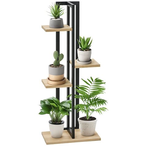 différentes hauteurs de plantes sur une étagère