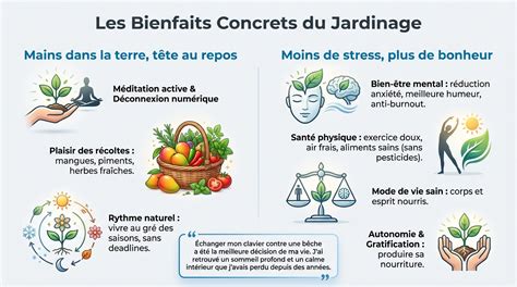 Infographie sur les bienfaits du jardinage en ville