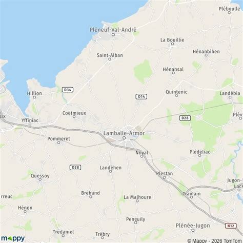 Carte de Planguenoual et Lamballe Armor