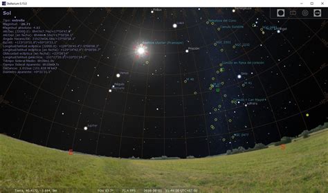 Capture d’écran de l’application Stellarium montrant les constellations