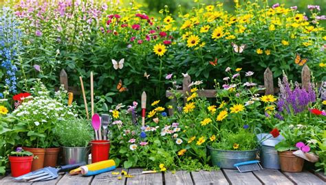 Un jardin luxuriant avec une diversité de plantes