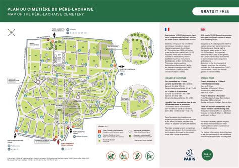 Plan du cimetière du Père-Lachaise avec les divisions