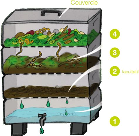 Illustration d'un foyer utilisant un composteur individuel et un lombricomposteur