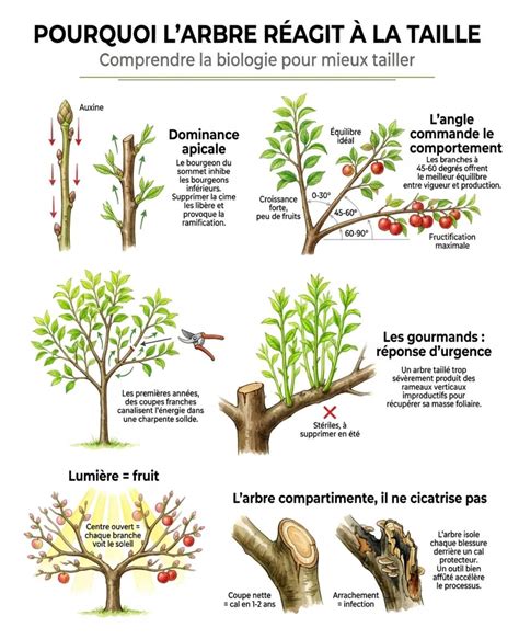 Schéma de l'équilibre entre croissance et fructification