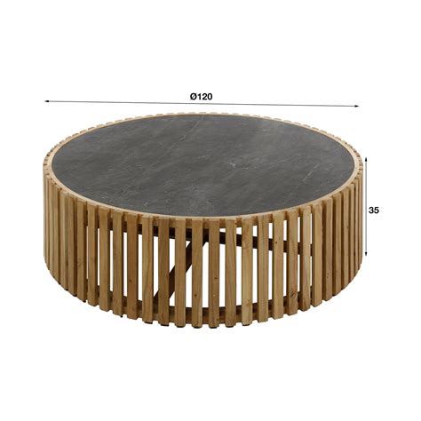 Table basse en ardoise et bois