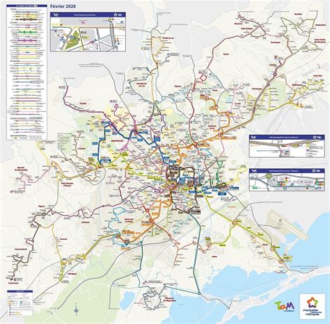 Carte des transports en commun de Montpellier
