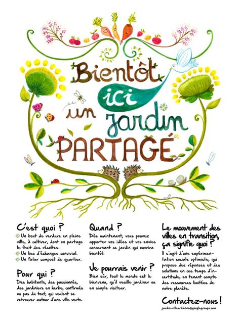Affiche moderne pour un jardin communautaire