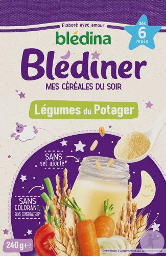 Packshot Blédîner Céréales Légumes du Potager 240g