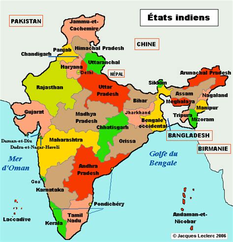 Carte des États du sud de l'Inde concernés par la transition agroécologique