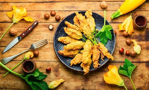 fleurs de courgettes farcies et frites