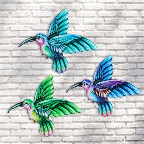 Décoration murale colibri en métal