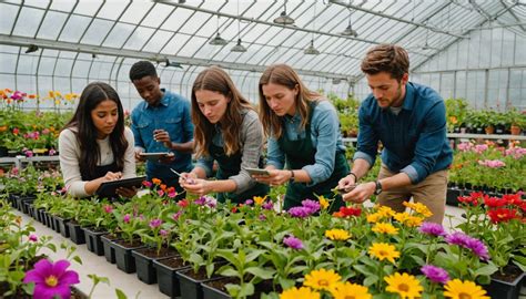 Photo d'élèves en formation horticole sur le terrain