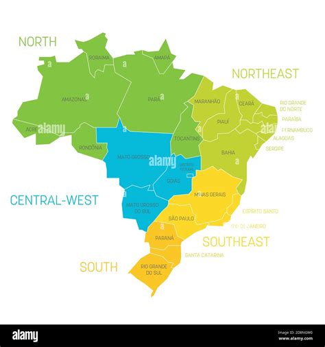 Carte du Brésil avec les régions des fazendas