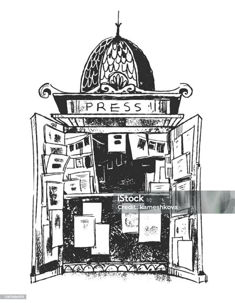 Illustration d'un kiosque à journaux de Tokyo