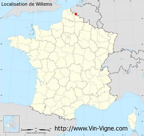 Plan de la localisation de Willems