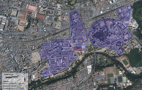 Plan de localisation du quartier résidentiel incluant l'allée des Pruniers à Clermont-Ferrand
