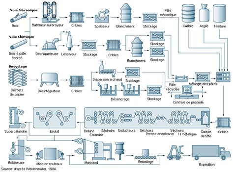 Diagramme du processus de fabrication du papier