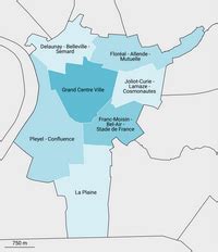 Plan général du quartier de La Plaine Saint-Denis avec l'Avenue des Fruitiers