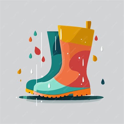 Illustration de différents styles de bottes de pluie, incluant des Chelsea boots et des modèles à motifs