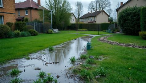 Jardin inondé après une crue