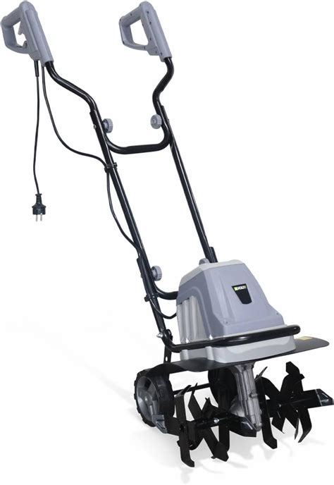 Motobineuse électrique VoltR 1400W en plein travail dans un potager