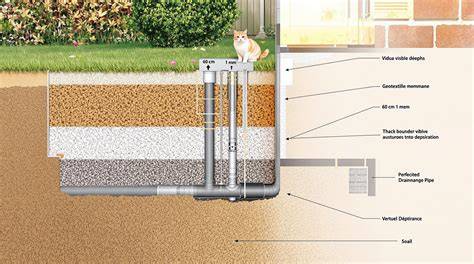 Schéma illustrant la structure d'un pot pour grimpante avec couche de drainage